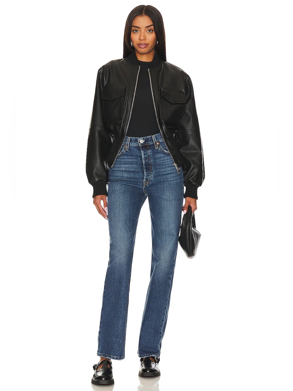 Levi’s Ribcage Straight Full Length Button Fly Denim Jean Dark Wash Women’s 31